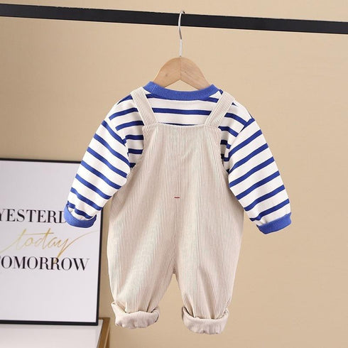 Baby cartoon suspenders two-piece suit